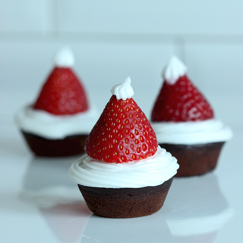Vegan Santa Hat Cupcakes - The Petite Cook™