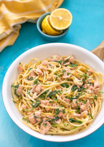 Creamy Salmon Pasta with Spinach - The Petite Cook™