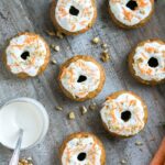 These Carrot Cake Baked Donuts are the perfect easy-to-make Easter treat that everyone will love - Packed with veggies, these are totally guilt-free, naturally dairy-free and low fat! Recipe by The Petite Cook