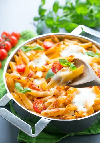 Caprese Pasta Bake - The Petite Cook™