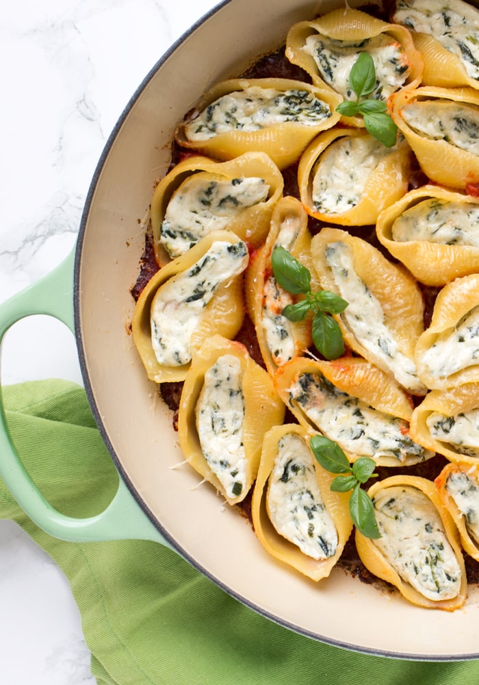 Spinach & Ricotta Stuffed Pasta Shells - The Petite Cook™