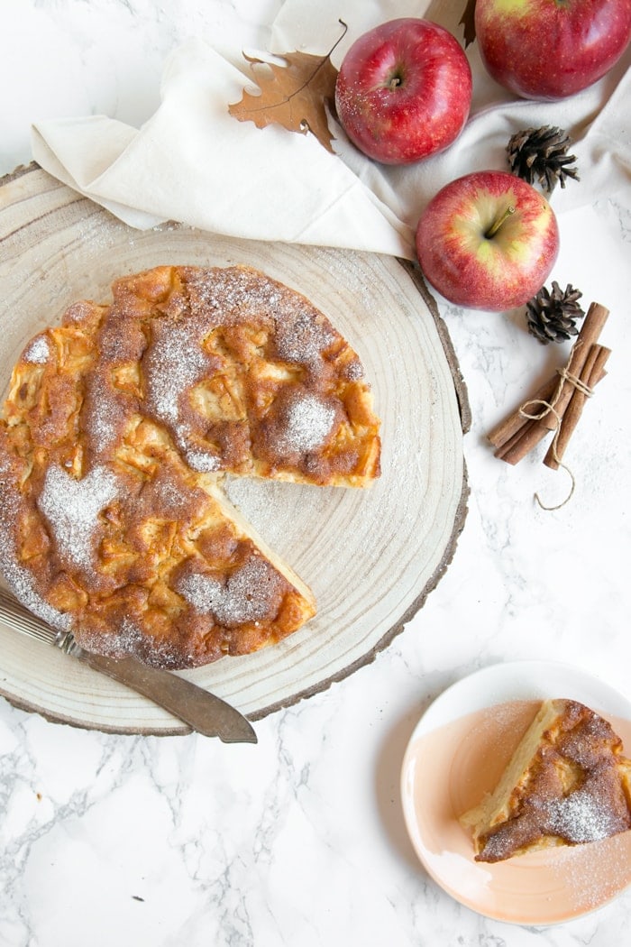 Rustic Italian Apple Cake {dairy-free, with olive oil} - The Petite Cook