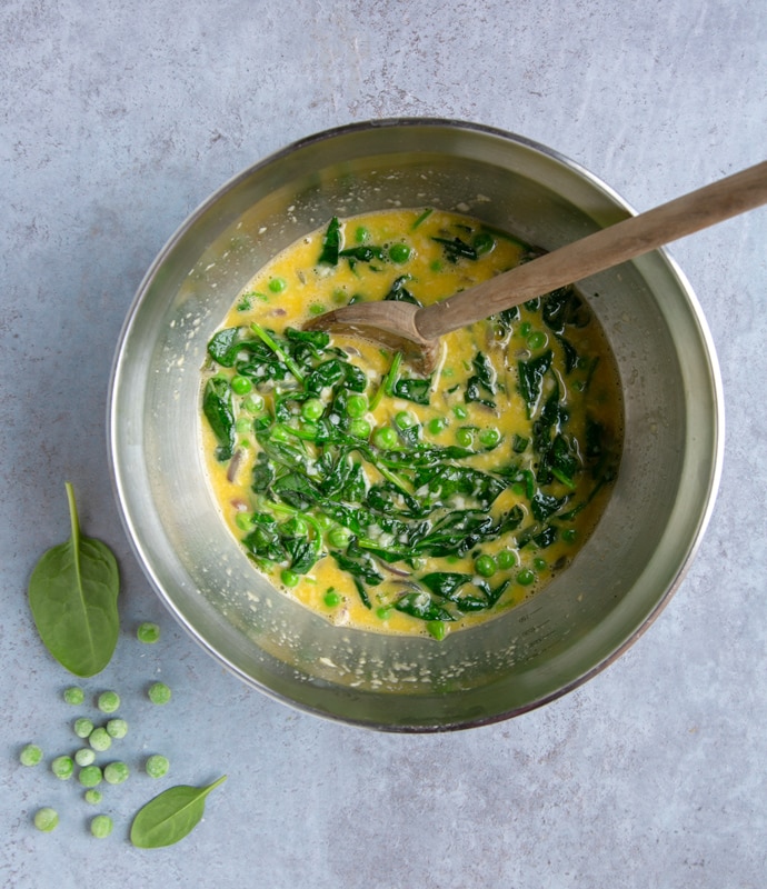 Italian Frittata with Spinach and Peas - The Petite Cook™