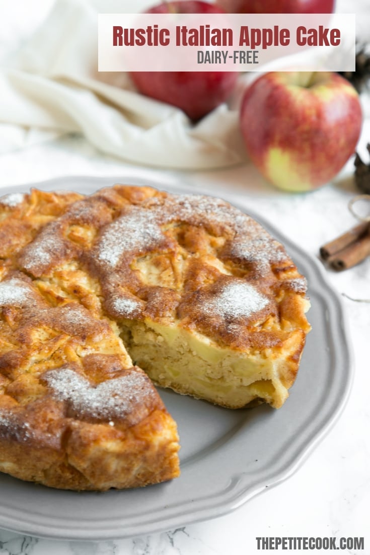 Rustic Italian Apple Cake {dairy-free, with olive oil} - The Petite Cook