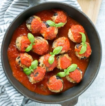 aubergine meatballs.