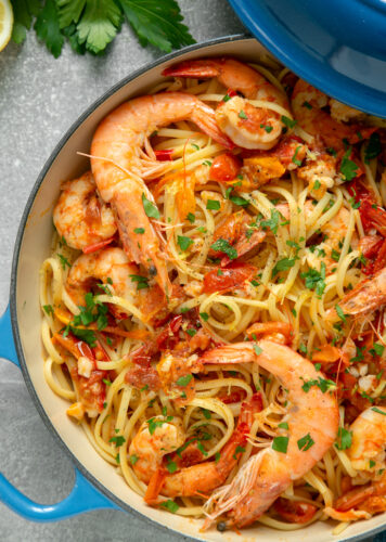 Prawn Linguine - Authentic Italian Recipe - The Petite Cook™