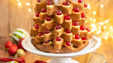 Italian Christmas Tree Cake with Lemon Curd and Limoncello - Proud