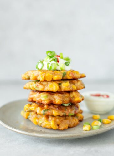 Sweetcorn Fritters With Yogurt Dip - The Petite Cook™