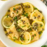 Cod piccata with lemon capers sauce.