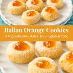 almond orange cookies, image with text for Pinterest.