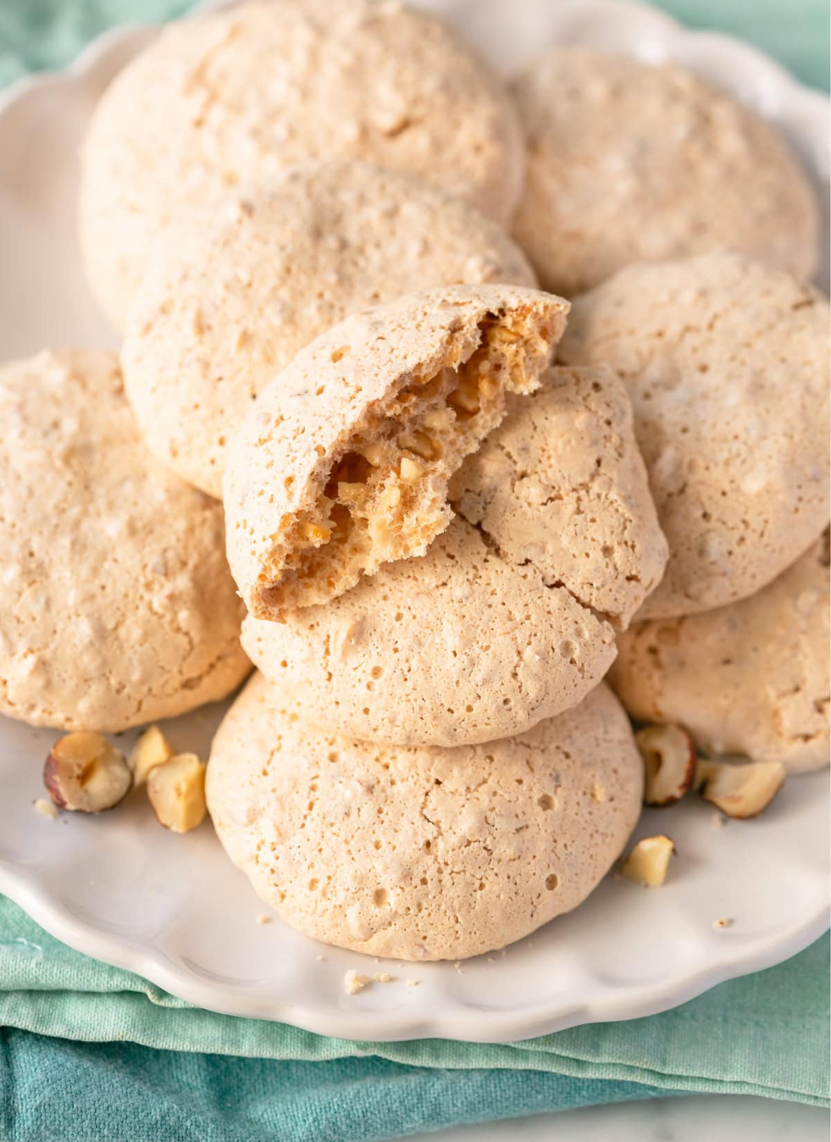 hazelnut meringue cookies.