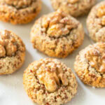 Walnut cookies. Image with text for Pinterest.